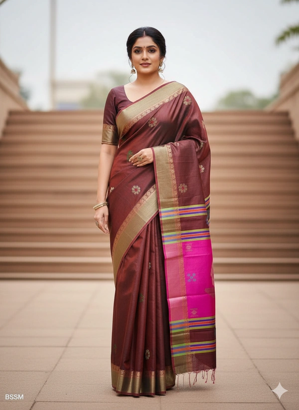 SKU1002 | Exclusive Indian Soft Bishnupuri Katan Silk Saree | Kolakhetra Saree | Premium Quality - Dry Wash Only, Yes