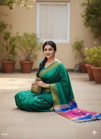 SKU1004 | Exclusive Indian Soft Bishnupuri Katan Silk Saree | Kolakhetra Saree | Premium Quality - Dry Wash Only, Yes