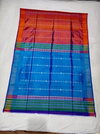 SKU1012 | Exclusive Indian Soft Bishnupuri Katan Silk Saree | Kolakhetra Saree | All Over Chain Motif - Dry Wash Only, Yes