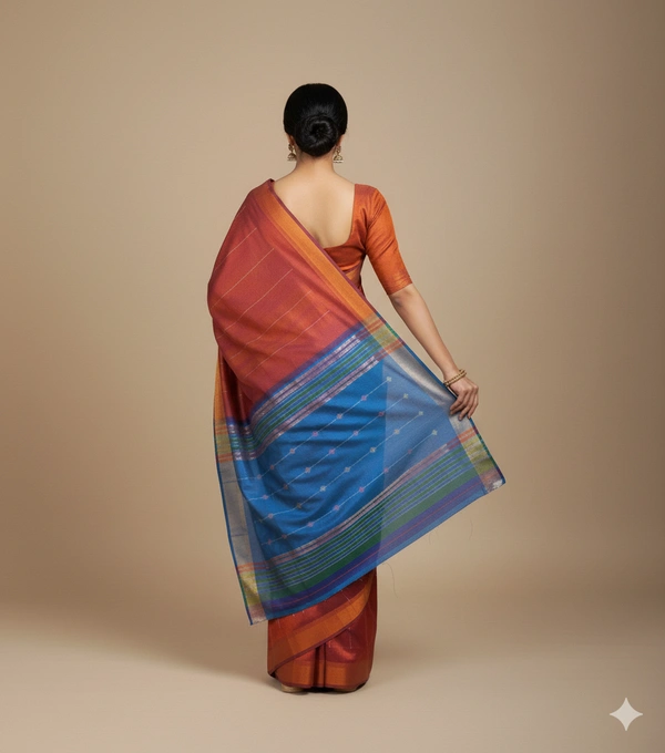 SKU1012 | Exclusive Indian Soft Bishnupuri Katan Silk Saree | Kolakhetra Saree | All Over Chain Motif - Dry Wash Only, Yes