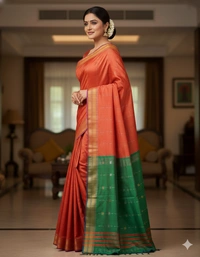 SKU1013 | Exclusive Indian Soft Bishnupuri Katan Silk Saree | Kolakhetra Saree | All Over Chain Motif - Dry Wash Only, Yes