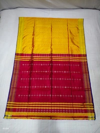 SKU1016 | Exclusive Indian Soft Bishnupuri Katan Silk Saree | Kolakhetra Saree | All Over Chain Motif - Dry Wash Only, Yes