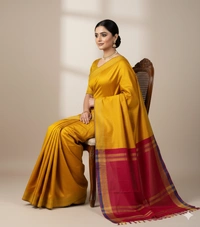 SKU1016 | Exclusive Indian Soft Bishnupuri Katan Silk Saree | Kolakhetra Saree | All Over Chain Motif - Dry Wash Only, Yes