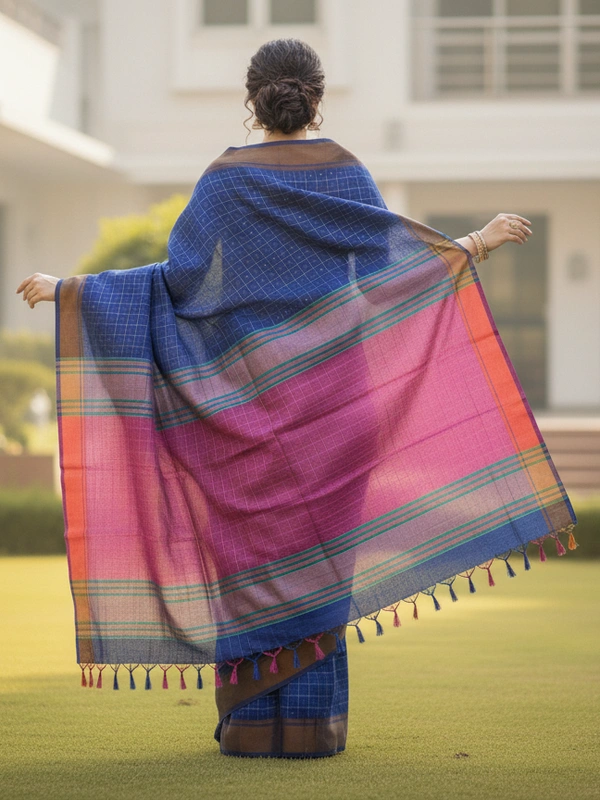 SKU0973 | Indian Soft Bishnupuri Katan Silk Saree | All body Dot Design | Premium Quality - Dry Wash Only, Yes