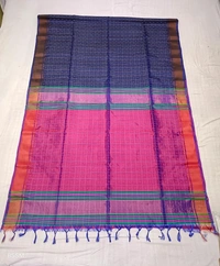 SKU0973 | Indian Soft Bishnupuri Katan Silk Saree | All body Dot Design | Premium Quality - Dry Wash Only, Yes