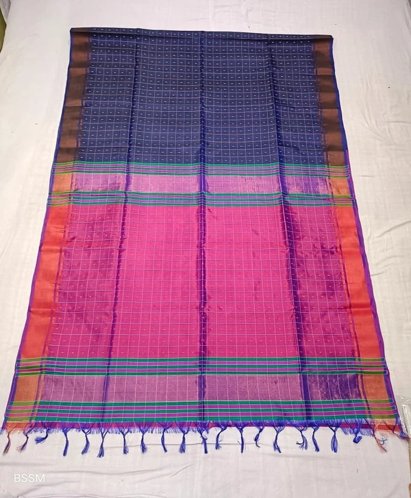 SKU0973 | Indian Soft Bishnupuri Katan Silk Saree | All body Dot Design | Premium Quality - Dry Wash Only, Yes