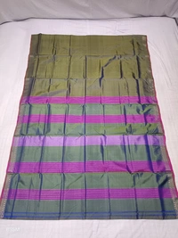 SKU1023 | Exclusive Indian Soft Bishnupuri Katan Silk Saree | Inch Border - Dry Wash Only, Yes