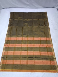 SKU1027 | Exclusive Indian Soft Bishnupuri Katan Silk Saree | Kolakhetra Saree | All Over Chain Motif - Dry Wash Only, Yes