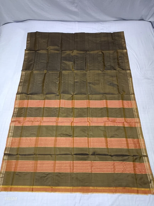 SKU1027 | Exclusive Indian Soft Bishnupuri Katan Silk Saree | Kolakhetra Saree | All Over Chain Motif - Dry Wash Only, Yes