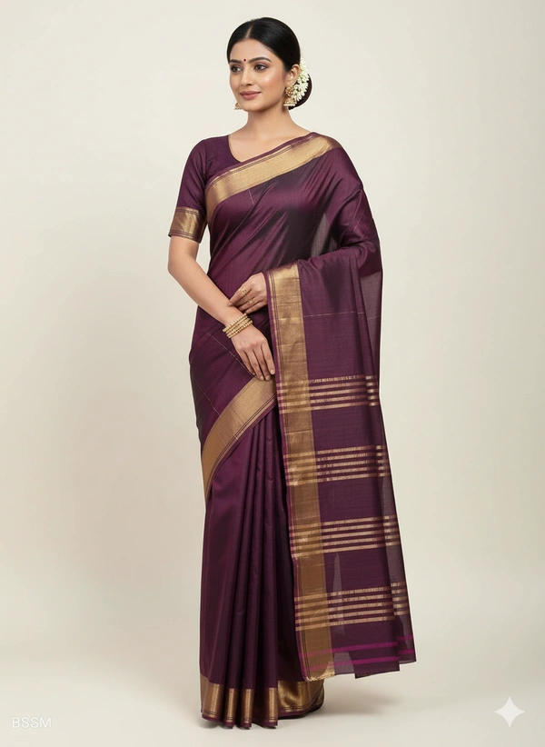 SKU1028 | Exclusive Indian Soft Bishnupuri Katan Silk Saree | Kolakhetra Saree | All Over Chain Motif - Dry Wash Only, Yes