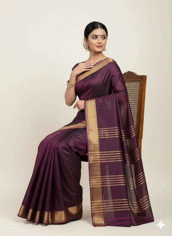 SKU1028 | Exclusive Indian Soft Bishnupuri Katan Silk Saree | Kolakhetra Saree | All Over Chain Motif - Dry Wash Only, Yes