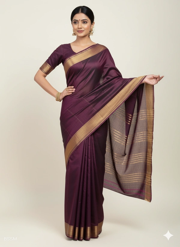 SKU1028 | Exclusive Indian Soft Bishnupuri Katan Silk Saree | Kolakhetra Saree | All Over Chain Motif - Dry Wash Only, Yes