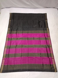SKU1020 | Exclusive Indian Soft Bishnupuri Katan Silk Saree | Kolakhetra Saree | All Over Chain Motif - Dry Wash Only, Yes