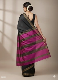 SKU1020 | Exclusive Indian Soft Bishnupuri Katan Silk Saree | Kolakhetra Saree | All Over Chain Motif - Dry Wash Only, Yes