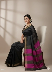 SKU1020 | Exclusive Indian Soft Bishnupuri Katan Silk Saree | Kolakhetra Saree | All Over Chain Motif - Dry Wash Only, Yes