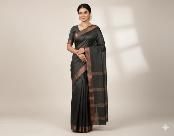 SKU1021 | Exclusive Indian Soft Bishnupuri Katan Silk Saree | Kolakhetra Saree | All Over Chain Motif - Dry Wash Only, Yes