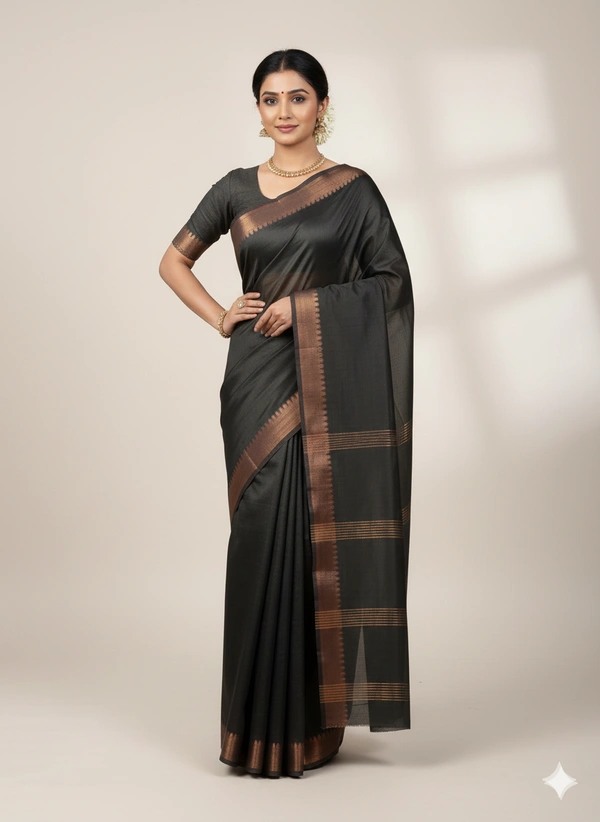 SKU1021 | Exclusive Indian Soft Bishnupuri Katan Silk Saree | Kolakhetra Saree | All Over Chain Motif - Dry Wash Only, Yes