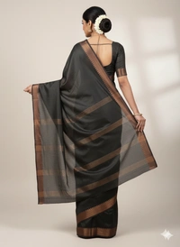 SKU1021 | Exclusive Indian Soft Bishnupuri Katan Silk Saree | Kolakhetra Saree | All Over Chain Motif - Dry Wash Only, Yes