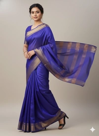 SKU1025 | Exclusive Indian Soft Bishnupuri Katan Silk Saree | Kolakhetra Saree | All Over Chain Motif - Dry Wash Only, Yes