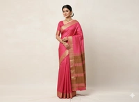 SKU1026 | Exclusive Indian Soft Bishnupuri Katan Silk Saree | Kolakhetra Saree | All Over Chain Motif - Dry Wash Only, Yes