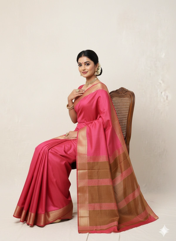 SKU1026 | Exclusive Indian Soft Bishnupuri Katan Silk Saree | Kolakhetra Saree | All Over Chain Motif - Dry Wash Only, Yes