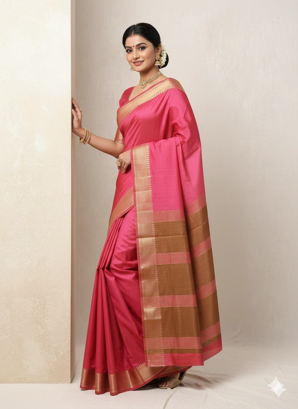 SKU1026 | Exclusive Indian Soft Bishnupuri Katan Silk Saree | Kolakhetra Saree | All Over Chain Motif - Dry Wash Only, Yes