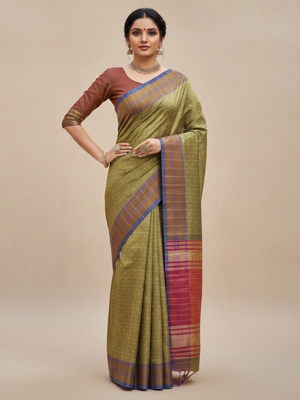 SKU0974 | Indian Soft Bishnupuri Katan Silk Saree | All body Dot Design | Premium Quality - Dry Wash Only, Yes