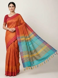 SKU0975 | Indian Soft Bishnupuri Katan Silk Saree | All body Dot Design | Premium Quality - Dry Wash Only, Yes