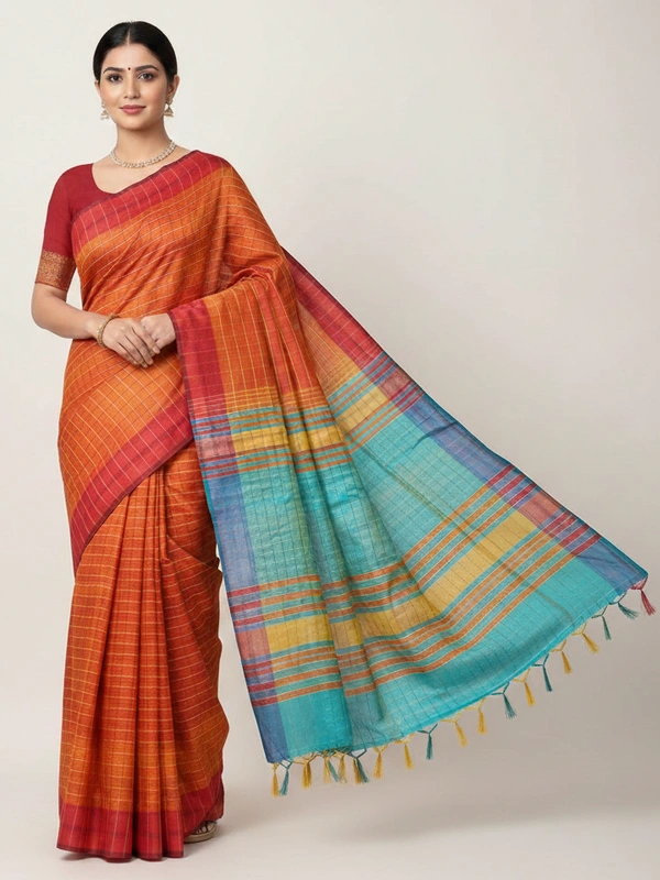 SKU0975 | Indian Soft Bishnupuri Katan Silk Saree | All body Dot Design | Premium Quality - Dry Wash Only, Yes