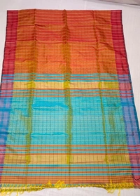 SKU0975 | Indian Soft Bishnupuri Katan Silk Saree | All body Dot Design | Premium Quality - Dry Wash Only, Yes