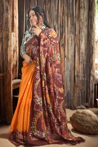 SKU0341 : Khadi Cotton Wax Batik Saree – Handcrafted, Lightweight & Breathable  - Buti / Booti, Batik Print, All, Yes