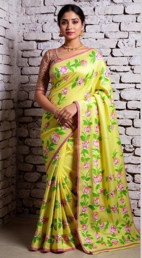 SKU0367 :   Elegant Handwoven Jamdani Saree – Traditional Bengali Weave  - Floral, Hand Print, Dry Clean Only, Yes