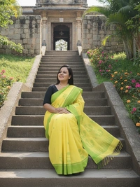 SKU0695 : Pure Khadi Cotton Saree – Handwoven, Lightweight & Breathable Fabric - Hand Wash, Yes