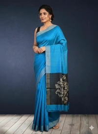 SKU0224 : Elegant Handwoven Silk Matka Ghicha Saree – Traditional Bengal Weave - Dry Clean Only, Yes