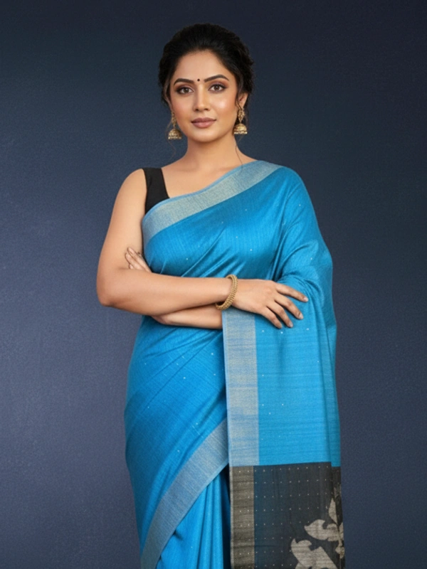 SKU0224 : Elegant Handwoven Silk Matka Ghicha Saree – Traditional Bengal Weave - Dry Clean Only, Yes