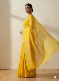 SKU1323 : Premium Handwoven Resham Jamdani Saree - Dry Wash, Yes