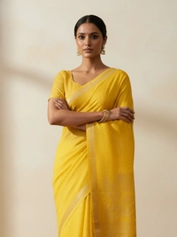 SKU1323 : Premium Handwoven Resham Jamdani Saree - Dry Wash, Yes