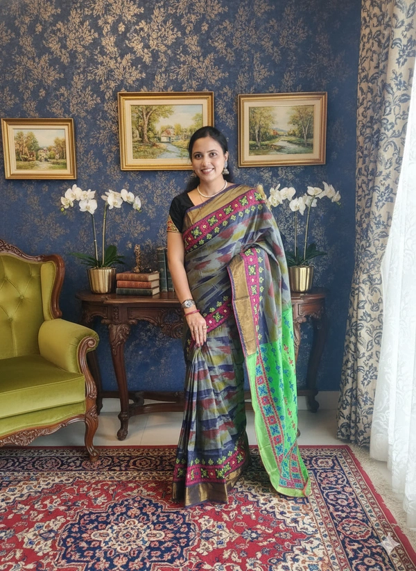 SKU1110 : Elegant Semi Silk Katki Saree – Handwoven - Dry Wash, Yes