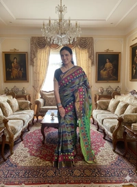 SKU1110 : Elegant Semi Silk Katki Saree – Handwoven - Dry Wash, Yes