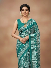 SKU1149 : Mulmul Cotton Saree, Lightweight saree - Hand Wash, No