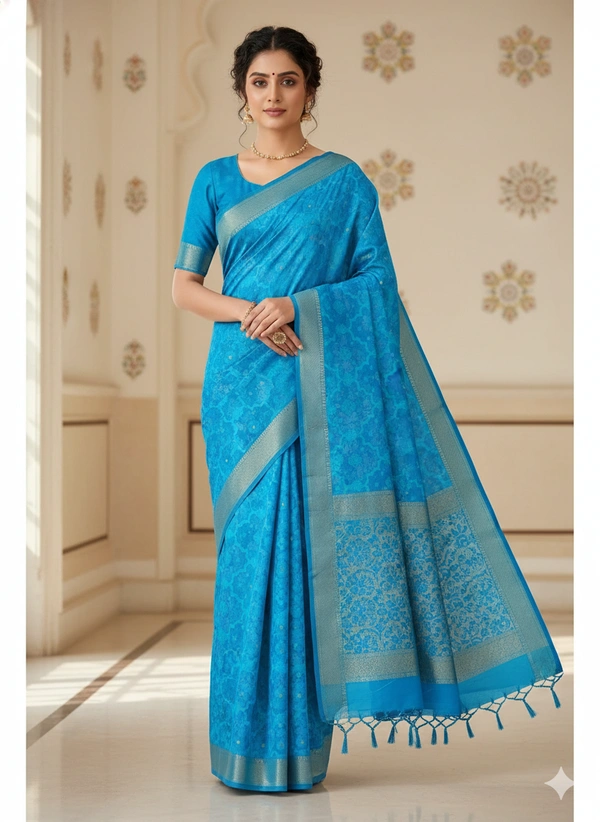 SKU1185 : Elegant Dhakai Jamdani - Hand Wash, No