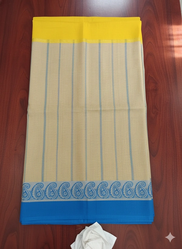 SKU1197 : Pure Khadi Cotton Saree – Handwoven, Lightweight & Breathable Fabric - Hand Wash, No