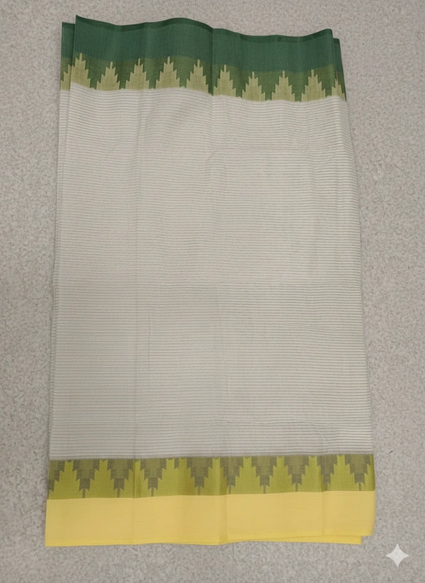 SKU1198 : Pure Khadi Cotton Saree – Handwoven, Lightweight & Breathable Fabric - Hand Wash, No