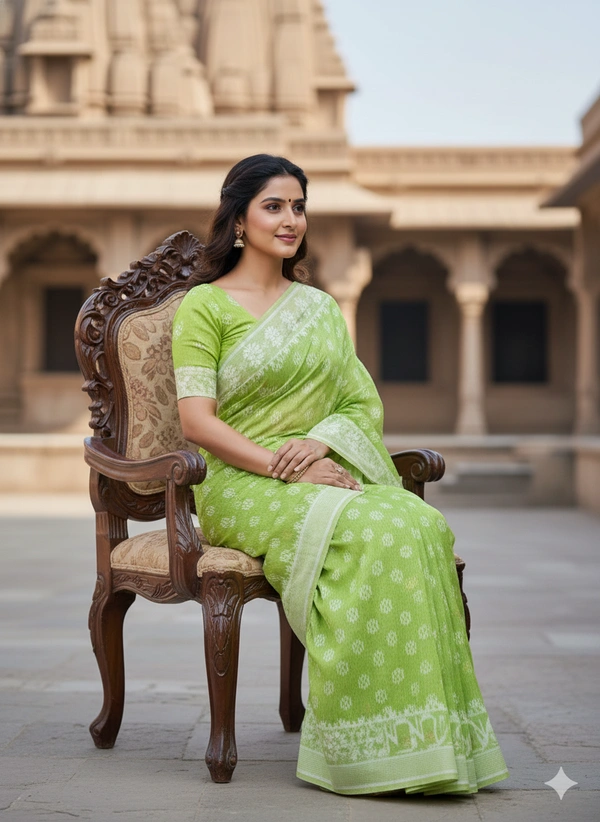 SKU1265 : Elegant Cotton Blend Jamdani Saree | Dhakai Jamdani - Hand Wash, Yes