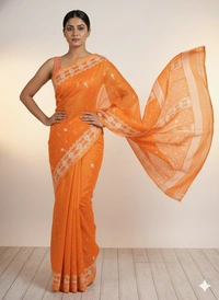 SKU1268 : Elegant Cotton Blend Jamdani Saree | Dhakai Jamdani - Hand Wash, Yes
