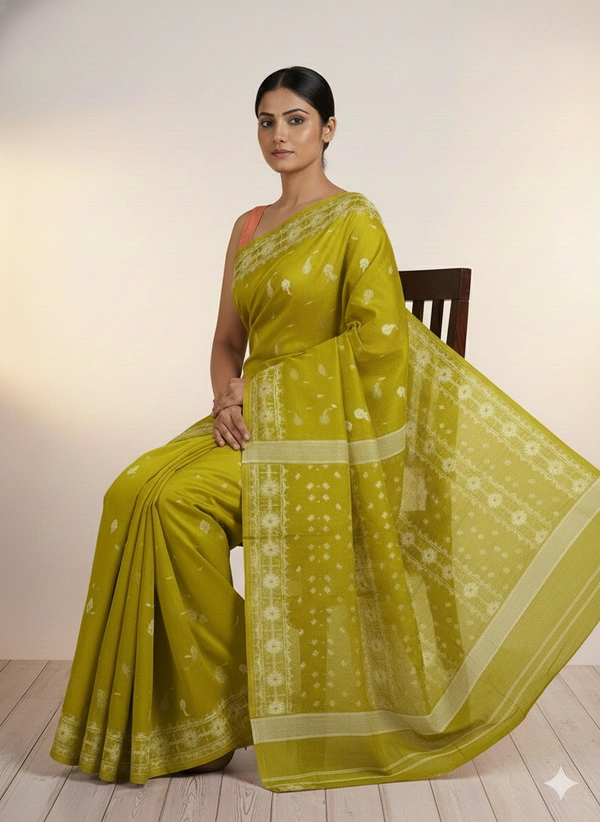 SKU1273 : Elegant Cotton Blend Jamdani Saree | Dhakai Jamdani - Hand Wash, Yes