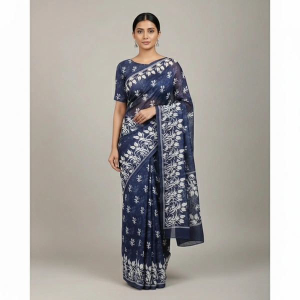 SKU0881 : Mulmul Supersoft Cotton Saree, Lightweight saree - Hand Wash, No