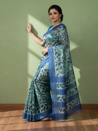 SKU0815: Elegant Pure Tussar Silk Saree – Handwoven | Jori Work | Kalamkari - Kalamkari, Dry Wash Only, Yes