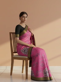 SKU0816: Elegant Pure Tussar Silk Saree – Handwoven | Jori Work | Kalamkari - Kalamkari, Dry Wash Only, Yes