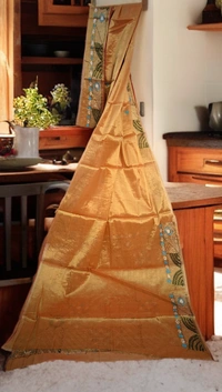 SKU0234 : Pure  Cotton Saree – Handwoven, Lightweight & Breathable Fabric | Lambani Work - Yellow, Hand Wash, Yes